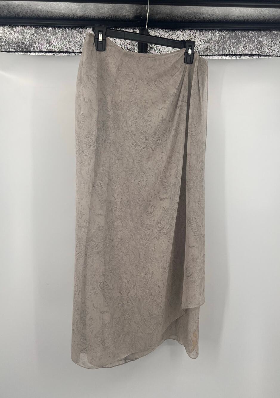 VTG Emanuel Ungaro Gray Paisley Silk Wrap Skirt 14/48 lined Workwear women’s